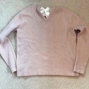 Halogen Pink V-Neck Sweater Relaxed Fit